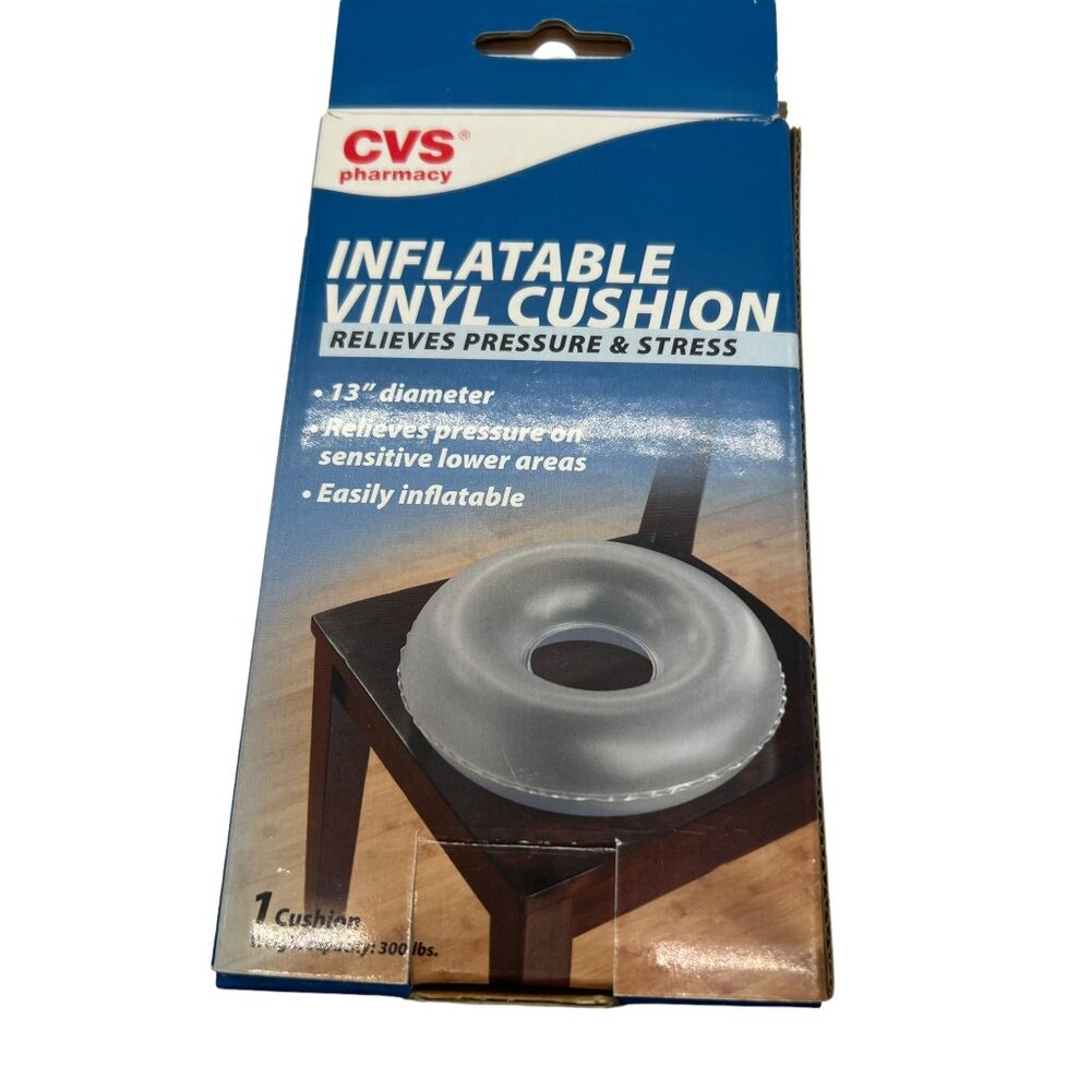 CVS Inflatable Vinyl Cushion 13" Diameter Easily Inflatable NEW in Box